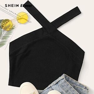 SHEIN Black Sleeveless Crop Top